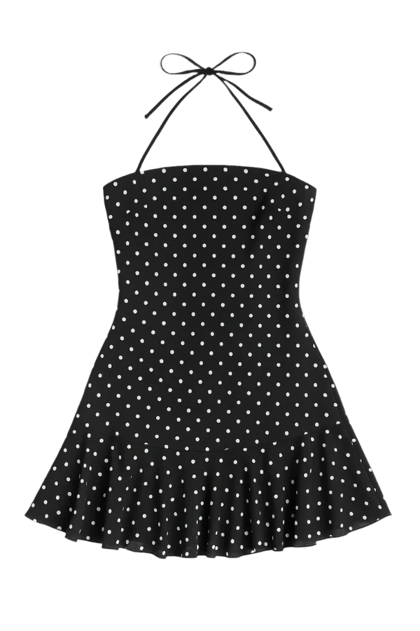 Delamere Black Polka Dot Mini Dress