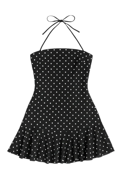 Delamere Black Polka Dot Mini Dress